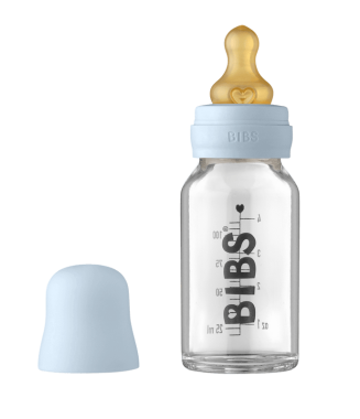 Baby Glass Bottle Complete Set 120ml - Baby Blue 