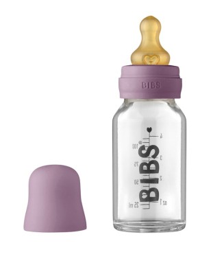 Baby Glass Bottle Complete Set 110ml - Mauve