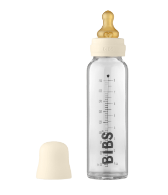 Baby Glass Bottle Complete Set 225ml - Ivory